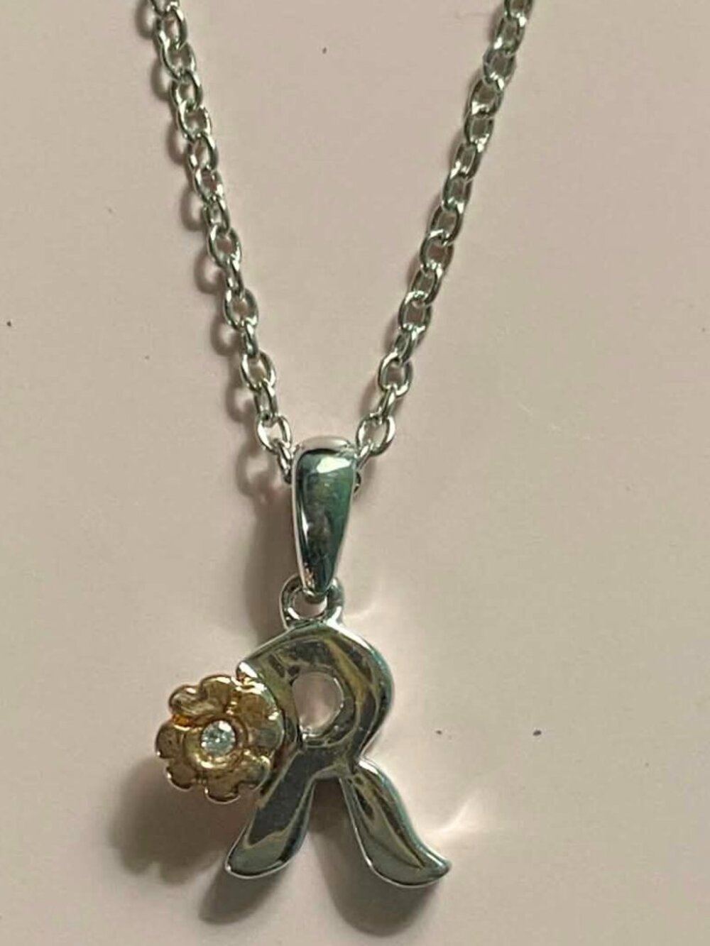 .925 R Necklace with a Real Diamond